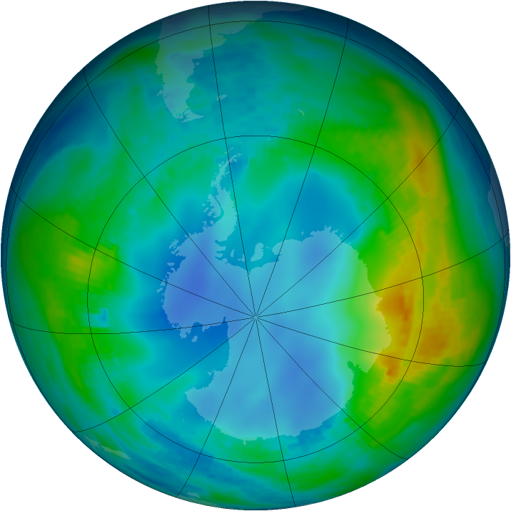 Antarctic ozone map for 18 May 1986